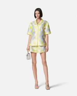 Chemises Et Tops | Versace Chemise En Duchesse Medusa Contrasto