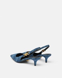 Medusa '95 | Versace Barocco Slingbacks En Denim 40 Mm