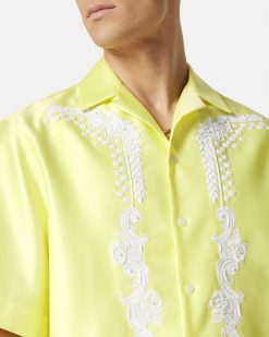 Chemises | Versace Chemise En Soie Duchesse Brodee