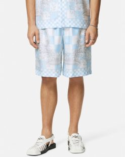 Pantalons Et Shorts | Versace Short En Soie Medusa Contrasto