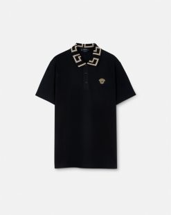 T-Shirts Et Polos | Versace Polo A Manches Courtes Greca