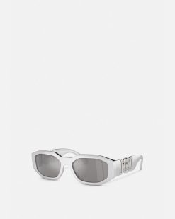 Lunettes De Soleil | Versace Lunettes De Soleil Chrome Medusa Biggie