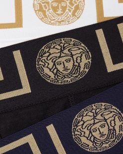 Boxers | Versace Lot De Trois Boxers Adherents A Bordure Greca