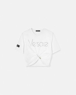 T-Shirts Et Pulls | Versace T-Shirt Avec Cristaux 1978 Re-Edition Logo