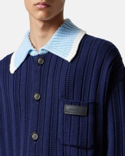 Maille | Versace Cardigan Style Blouson En Maille Torsadee