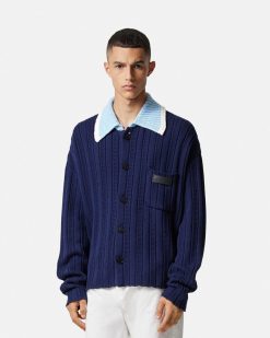 Maille | Versace Cardigan Style Blouson En Maille Torsadee