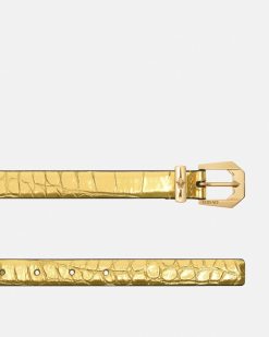 Ceintures | Versace Ceinture Fine Medusa Heritage Effet Crocodile