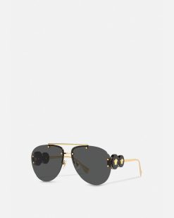 Lunettes De Soleil | Versace Lunettes De Soleil Aviateur Double Medusa