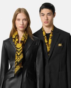 Accessoires Textiles | Versace Grand Foulard En Soie Barocco 90 Cm