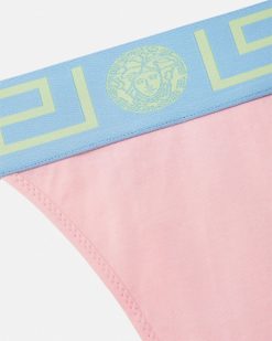 Soutiens-Gorge Et Slips | Versace String A Bordure Greca