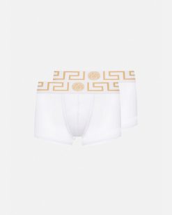 Boxers | Versace Lot De Deux Boxers Adherents A Bordure Greca