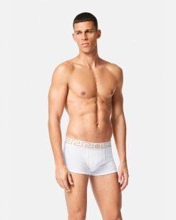 Boxers | Versace Lot De Deux Boxers Adherents A Bordure Greca