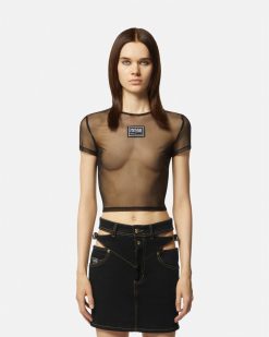 Vetements | Versace T-Shirt Court En Mesh Avec Logo Piece Number