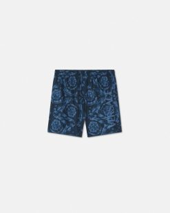 Vetements De Plage | Versace Short De Bain Barocco Kids A Logo