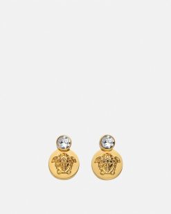 Boucles D'Oreilles | Versace Boucles D'Oreilles Medusa Avec Cristaux