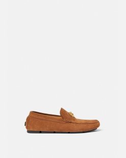 Chaussures Drivers | Versace Mocassins Driver En Daim La Medusa