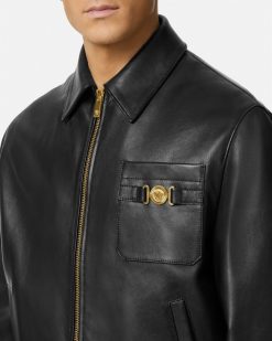 Vestes Et Manteaux | Versace Blouson En Cuir