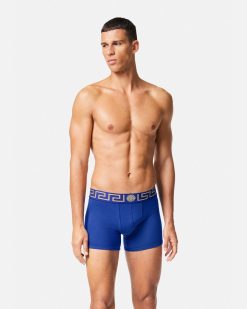 Boxers | Versace Boxer Long A Bordure Greca