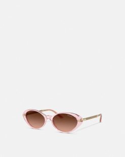 Lunettes De Soleil | Versace Lunettes De Soleil Ovales Tubular Greca