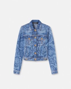 Denim | Versace Veste En Denim Classique Barocco