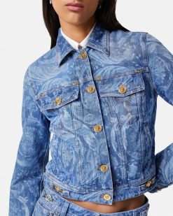 Denim | Versace Veste En Denim Classique Barocco