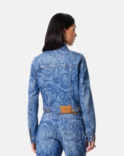 Denim | Versace Veste En Denim Classique Barocco