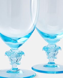 Verres Et Coupes | Versace Lot De 2 Verres A Eau Medusa Lumiere