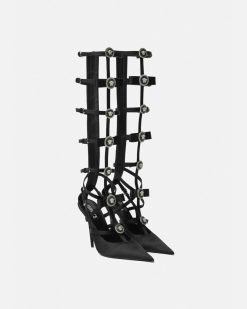 Gianni Ribbon | Versace Gianni Ribbon Escarpins Cage En Satin 110 Mm