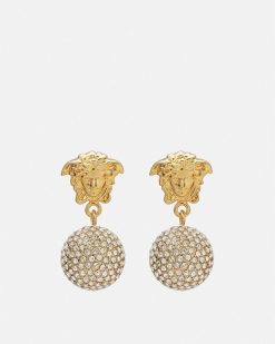 Boucles D'Oreilles | Versace Boucles D'Oreilles Medusa Sphere A Cristaux