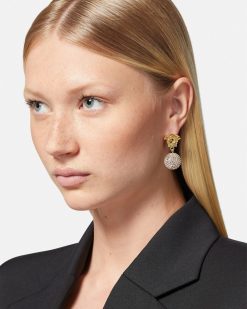 Boucles D'Oreilles | Versace Boucles D'Oreilles Medusa Sphere A Cristaux