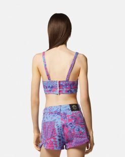 Vetements | Versace Haut Bustier En Denim Animalier