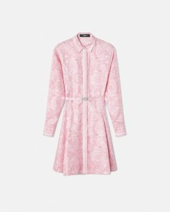 Robes | Versace Robe Chemise Mi-Longue Barocco En Soie