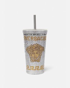 Voyages | Versace Mug De Voyage Medusa Avec Cristaux