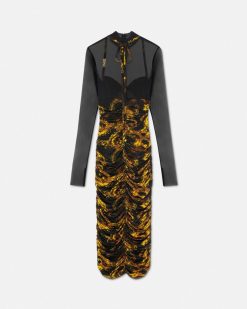 Vetements | Versace Robe Mi-Longue Froncee Watercolour Couture