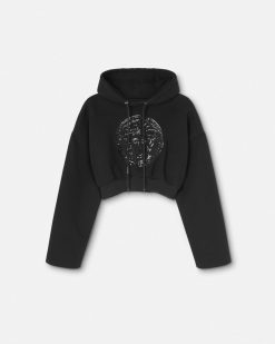 T-Shirts Et Pulls | Versace Hoodie Court Medusa A Ornements