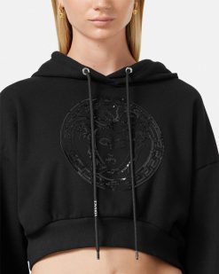 T-Shirts Et Pulls | Versace Hoodie Court Medusa A Ornements