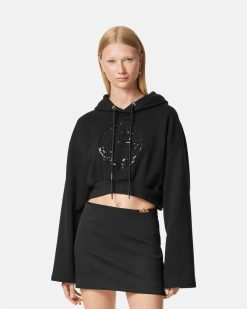 T-Shirts Et Pulls | Versace Hoodie Court Medusa A Ornements