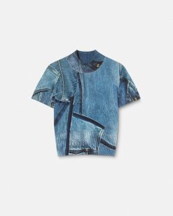 Vetements | Versace Haut En Maille Patchwork Denim