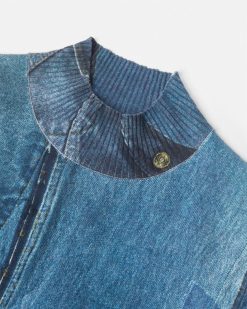 Vetements | Versace Haut En Maille Patchwork Denim