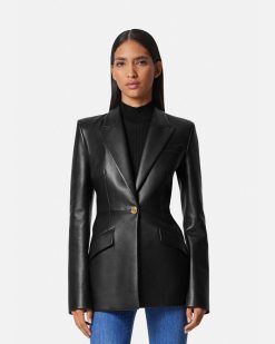 Vestes Et Blazers | Versace Blazer En Cuir