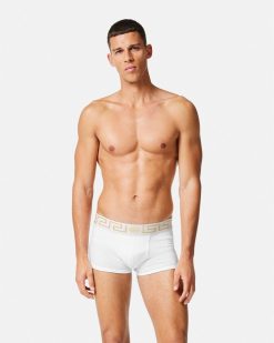 Boxers | Versace Lot De Deux Boxers Adherents A Bordure Greca