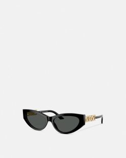 Lunettes De Soleil | Versace Lunettes De Soleil Oeil-De-Chat Greca Strass