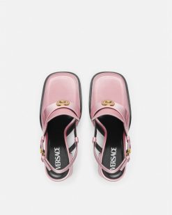 Alia | Versace Alia Slingbacks Mocassins En Satin 85 Mm