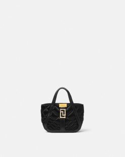 Greca Goddess | Versace Mini Sac En Satin A Cristaux Greca Goddess