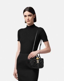 Greca Goddess | Versace Mini Sac En Satin A Cristaux Greca Goddess