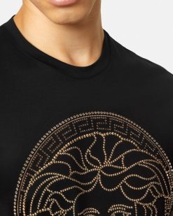 T-Shirts Et Polos | Versace T-Shirt Medusa Avec Cristaux