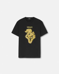 T-Shirts Et Polos | Versace T-Shirt Ornemente Annee Du Dragon