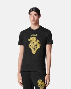 T-Shirts Et Polos | Versace T-Shirt Ornemente Annee Du Dragon