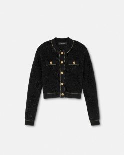 Maille | Versace Cardigan En Tweed De Lurex