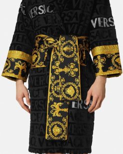 Peignoirs | Versace Peignoir Versace Allover Avec Cristaux